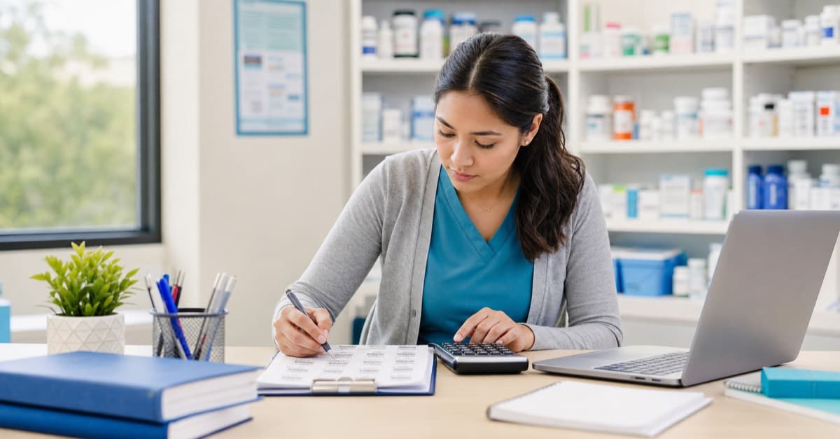 Pharmacy technician candidate studying for the PTCB exam